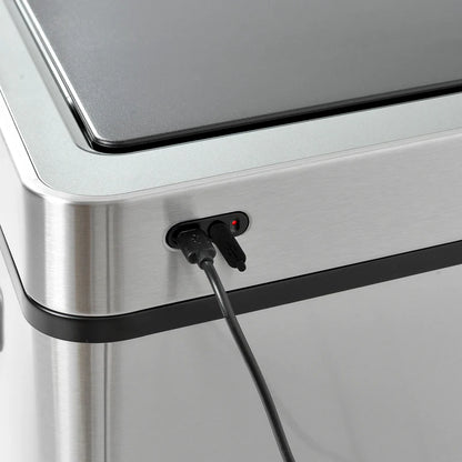 60L Touchless Triple Trash Bin with Sensor - 3 Compartments