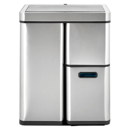 60L Touchless Triple Trash Bin with Sensor - 3 Compartments