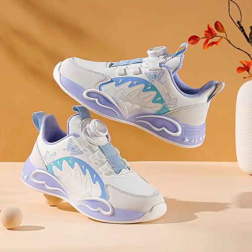 Girls' Waterproof All-Season Sneakers with Rotating Buckle