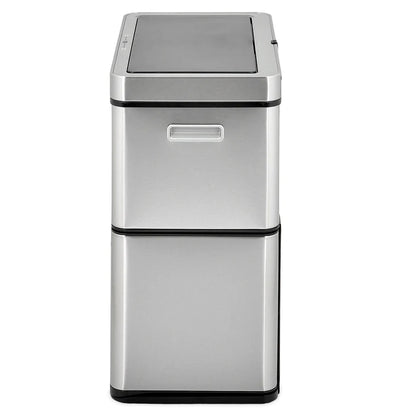 60L Touchless Triple Trash Bin with Sensor - 3 Compartments