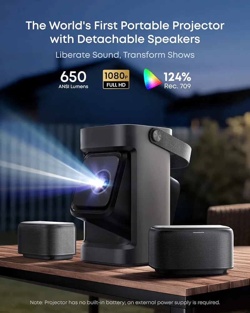 Detachable-Speaker Portable Projector