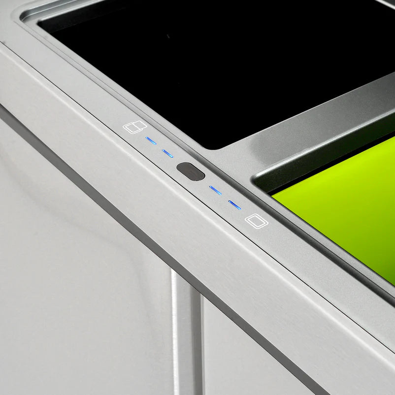 60L Touchless Triple Trash Bin with Sensor - 3 Compartments
